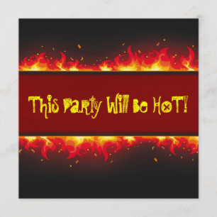 Happy Halloween Flaming Set Invitation