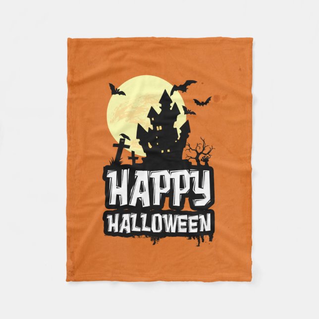 Happy Halloween Fleece Blanket (Front)