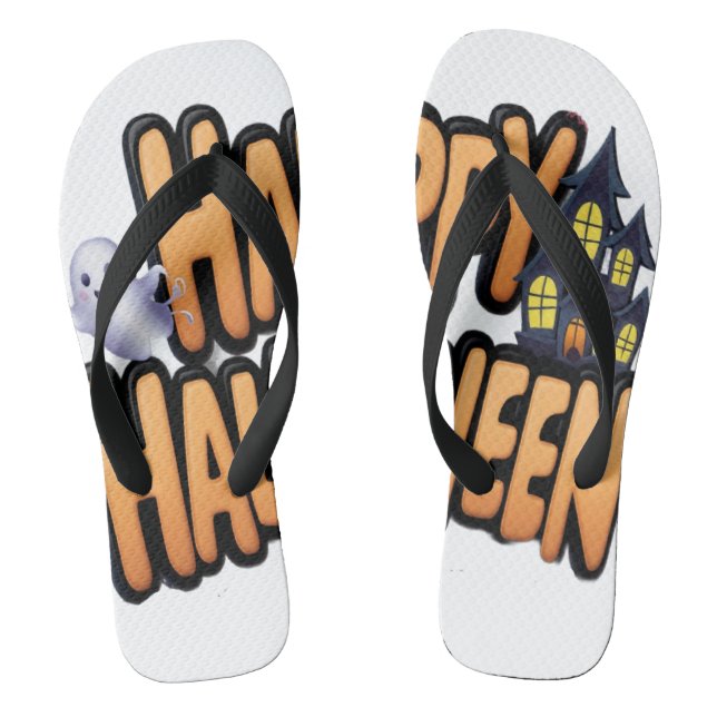 Happy Halloween  Flip Flops (Footbed)