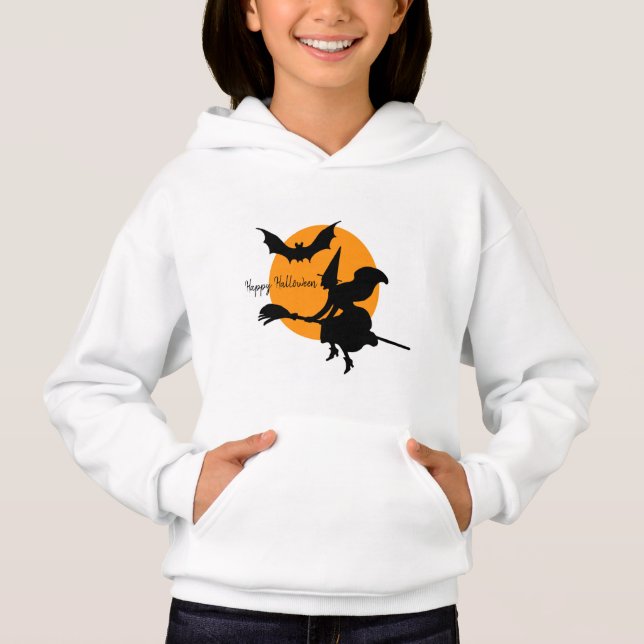 Happy Halloween Flying Witch and Bat (Front)