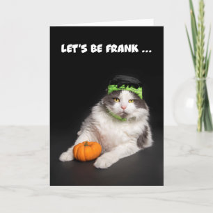 Happy Halloween For Anyone Cat Frankenstein Holiday Card
