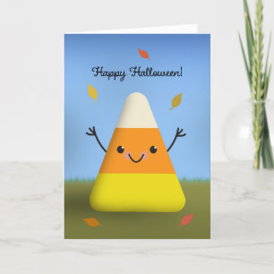 Happy Halloween For Anyone Cute Candy Corn Holiday Card