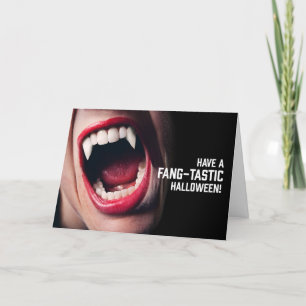 Happy Halloween For Anyone Vampire Fangs Humour  Holiday Card