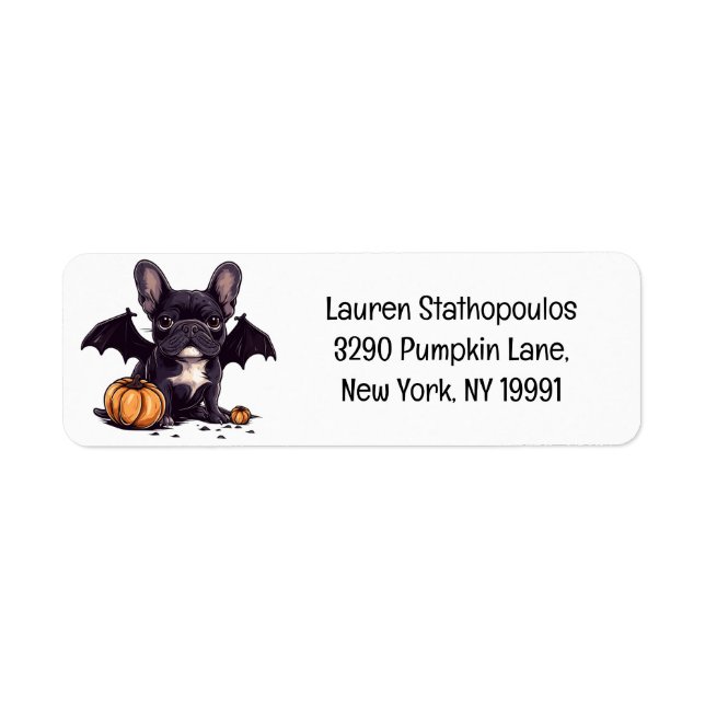 Happy Halloween Français Bulldog Bat Wings Citroui (Devant)