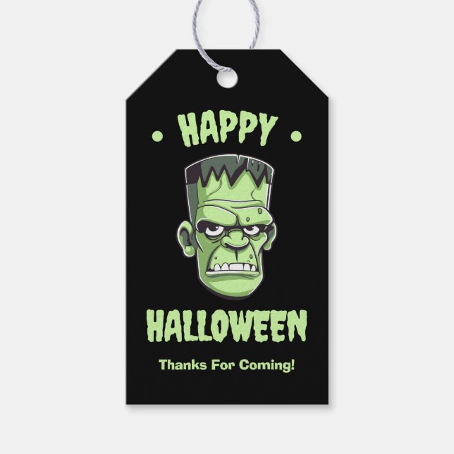 Happy Halloween Frankenstein Gift Tags (Front)