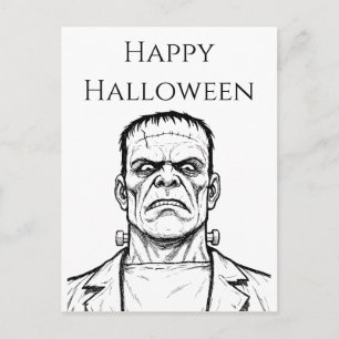 Happy Halloween Frankenstein Postcard