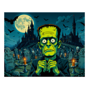 Happy Halloween Frankenstein Poster