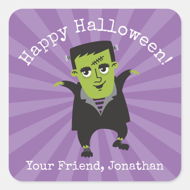 Happy Halloween Frankenstein Sticker (Devant)