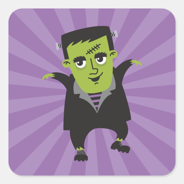 Happy Halloween Frankenstein Sticker (Front)