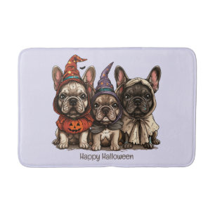Happy Halloween French Bulldogs Bath Mat