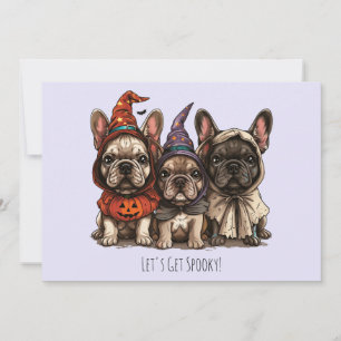 Happy Halloween French Bulldogs Invitation
