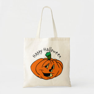 Happy Halloween, Friendly, Pumpkin Jack-o'-Lantern Tote Bag