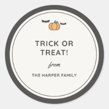 "Happy Halloween From" Family Gift Sticker