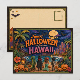 Happy Halloween From Hawaii Kids Postcard