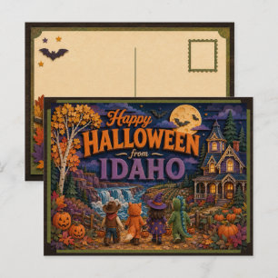 Happy Halloween From Idaho Kids Postcard
