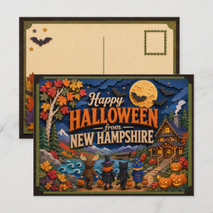 Happy Halloween From New Hampshire Kids Postcard