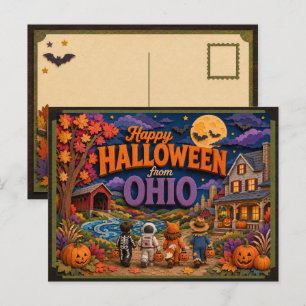 Happy Halloween From Ohio Kids Postcard