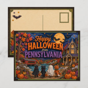Happy Halloween From Pennsylvania Kids Postcard
