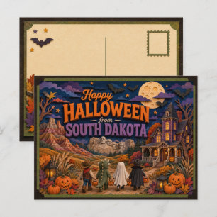 Happy Halloween From South Dakota Kids Postcard