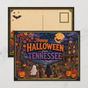 Happy Halloween From Tennessee Kids Postcard