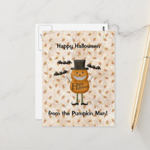 Happy Halloween From The Pumpkin Man Postcard
