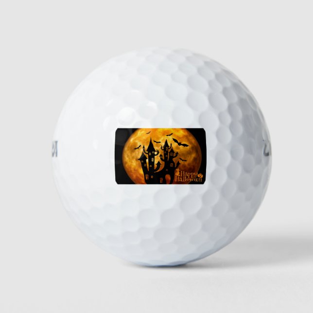 Happy Halloween (Full Moon) Golf Balls (Front)