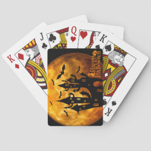 Happy Halloween (Full Moon) Playing Cards