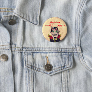 Happy Halloween / Full Moon w/ Vampire 2 Inch Round Button