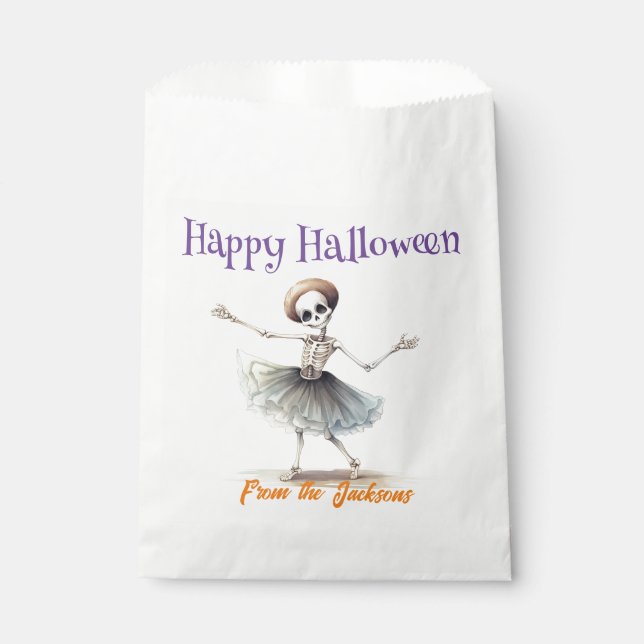 Happy Halloween | FUN SKELETON WITH TUTU Favour Bag (Front)