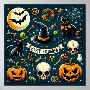 Happy Halloween Fun & Spooky Poster