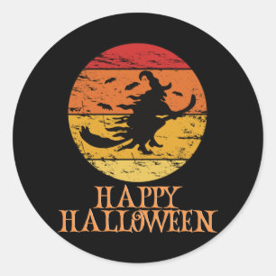 Happy Halloween Funny Creepy Character Classic Round Sticker
