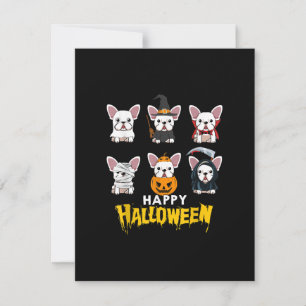 Happy Halloween Funny Dogs Costume Cute Bulldog Thank You Card