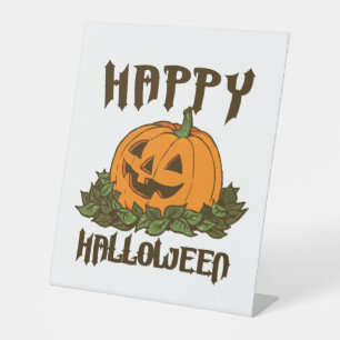Happy Halloween Funny Halloween Costume Pedestal Sign