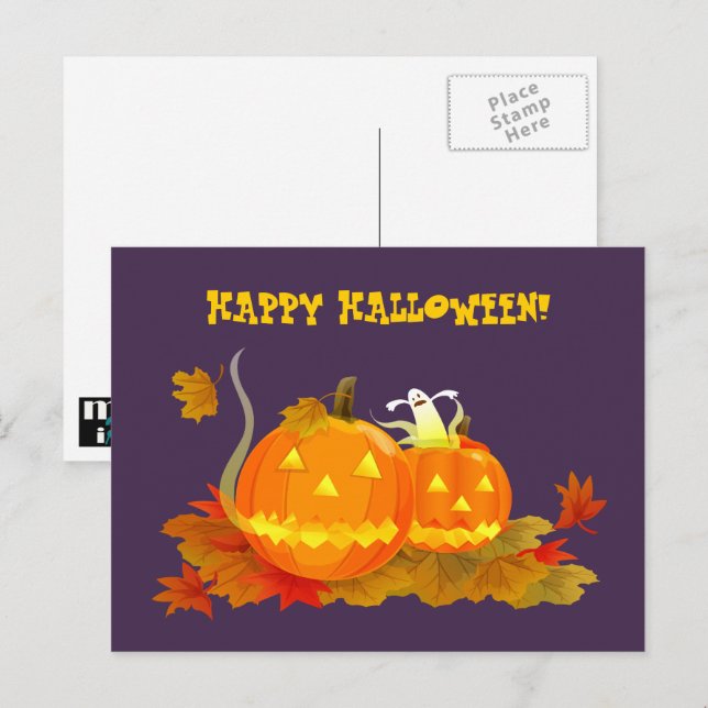 Happy Halloween! Funny Jack O'Lantern  Postcard (Front/Back)