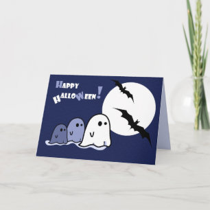 Happy Halloween. Funny Little Ghosts Card