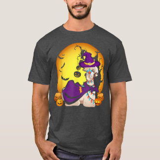 Happy Halloween Funny Llama Witch pumpkin Gifts Wo T-Shirt