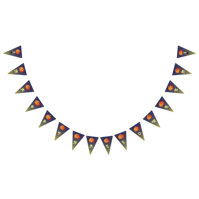 Happy Halloween funny Pumpkin Bunting Flags (All)