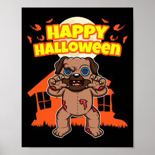 Happy Halloween Funny Scary Hallow's Eve Party Cos Poster