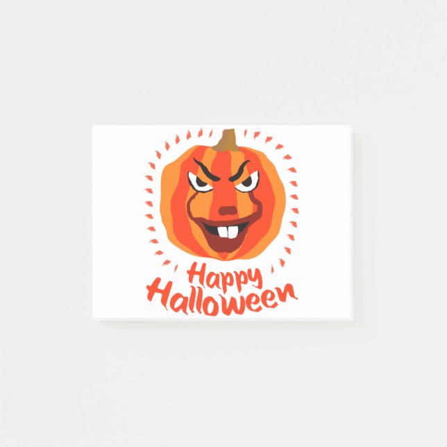 Happy Halloween 🎃 Funny Scary Spooky Pumpkin Post-it Notes (Front)