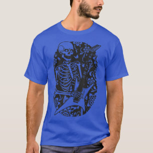 Happy Halloween Funny Skeleton Playing Guitar Pump T-Shirt