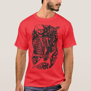 Happy Halloween Funny Skeleton Playing Guitar Pump T-Shirt