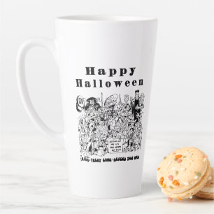 Happy Halloween Funny Spooky Scary Creepy Witch Latte Mug