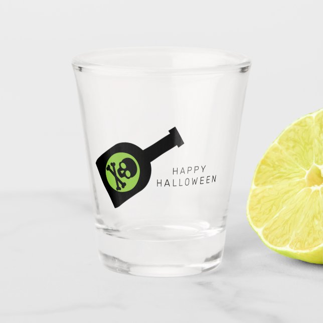 Happy Halloween Funny Toxic Alcohol Shot Glass (Front)