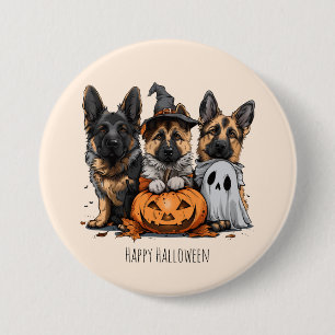 Happy Halloween German Shepherd Dogs 3 Inch Round Button