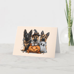Happy Halloween German Shepherd Dogs Holiday Card
