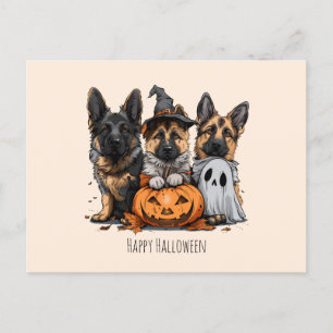 Happy Halloween German Shepherd Dogs Postcard