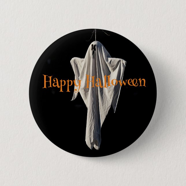 Happy Halloween Ghost 2 Inch Round Button (Front)