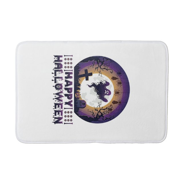 Happy Halloween Ghost Bats Spiders_1 Bath Mat (Front)