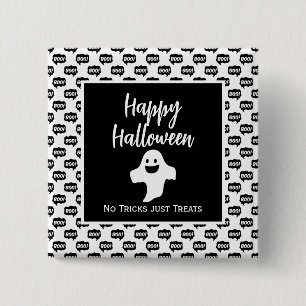 Happy Halloween ghost boo no tricks just treats 2 Inch Square Button