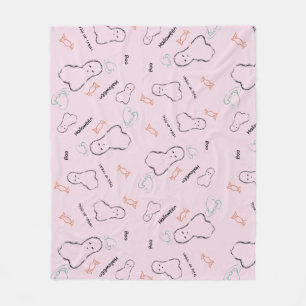 Happy Halloween Ghost Candy Hand Lettering Doodle  Fleece Blanket